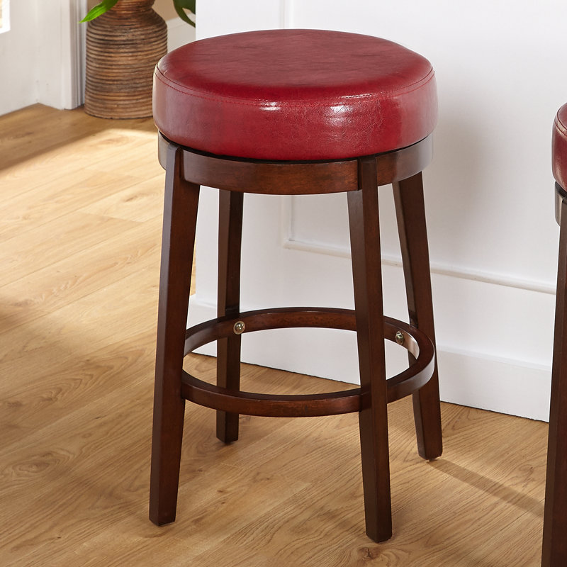 Tabouret de bar et de comptoir pivotant Attis, Rouge, Tabouret de comptoir (assise de 24 po de hauteur)