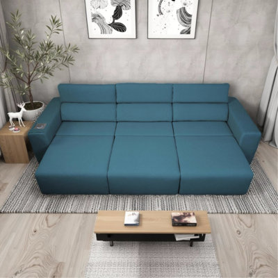 Canapé électrique inclinable à 3 places avec stéréo, recharge sans fil et poche latérale, convient au salon, au cinéma maison, à la profondeur zéro personnalisable de l’appartement, au lit spacieux à double commande,
