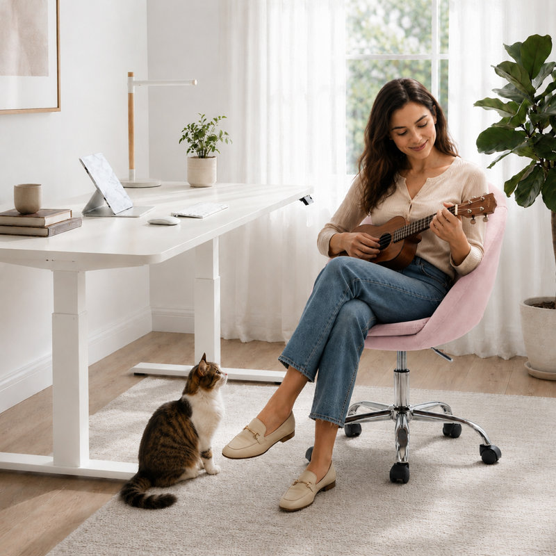 HOMCOM Velvet Office Chair