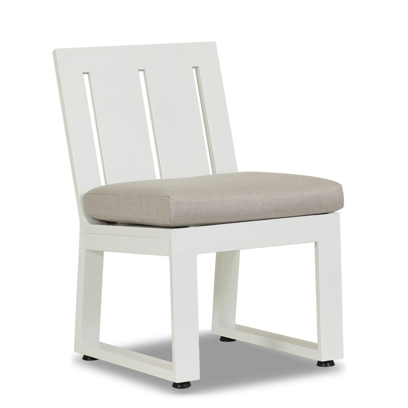 Camela Outdoor Dining Side Chair, Cast Silver Sunbrella®
