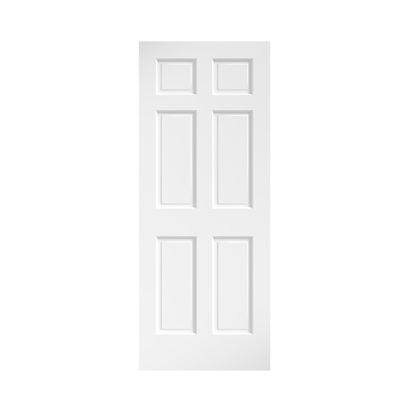 White Primed Solid Pine 6-Panel Interior Slab Door, 30" x 80"