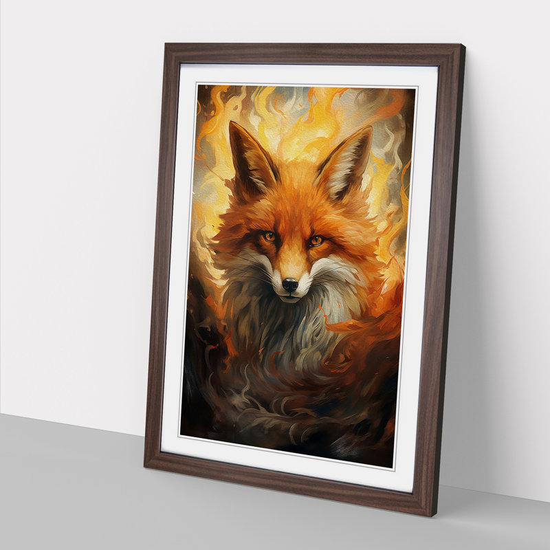 Single Picture Frame Print on Wood, Walnut Framed, 34cm H x 25cm W