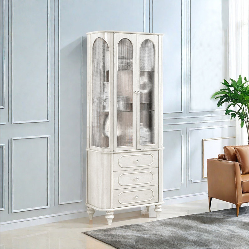 Bibliothèque de décoration de style européen de luxe, Crème, crème