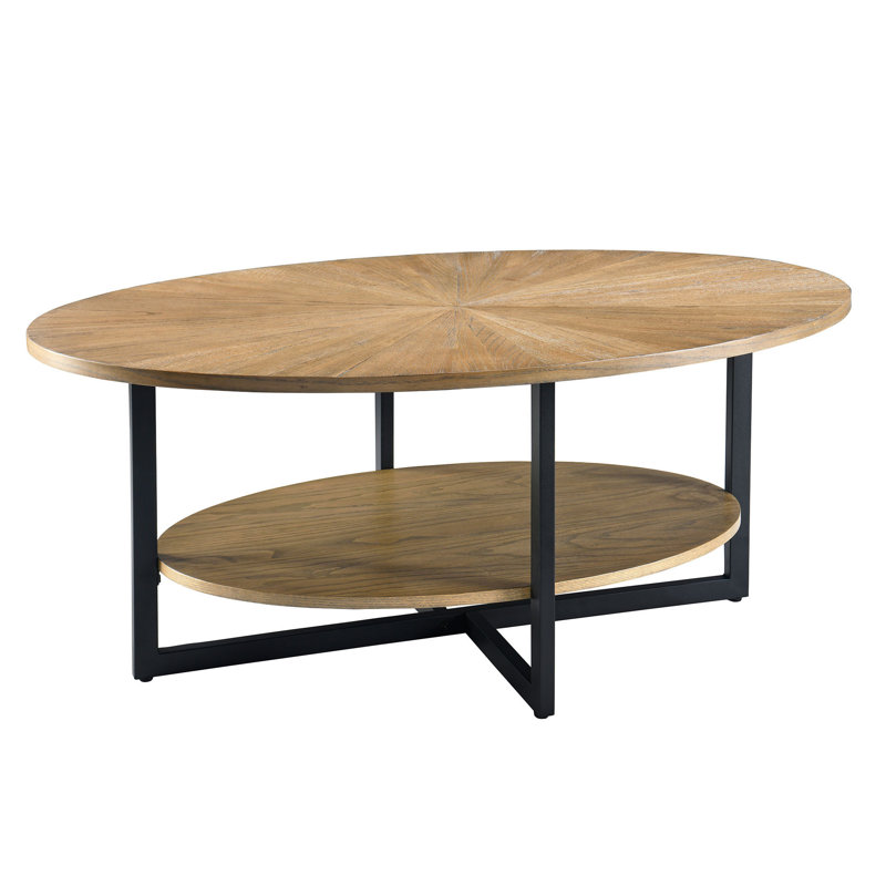 Agora Solid Coffee Table with Storage, Natural