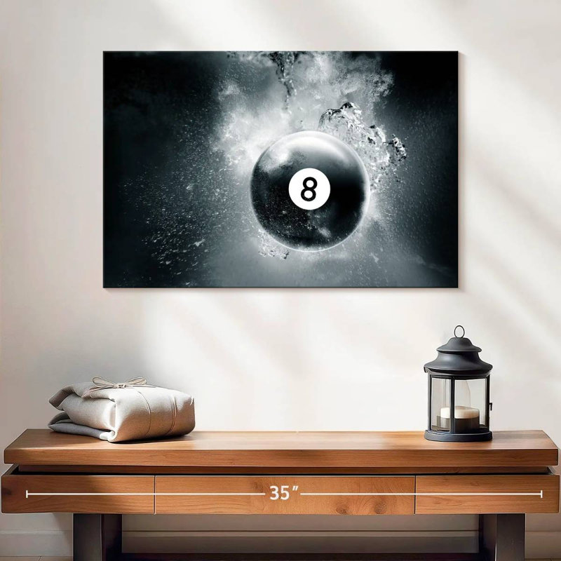 Senne Eight Ball Water Drop, 8" H x 12" W