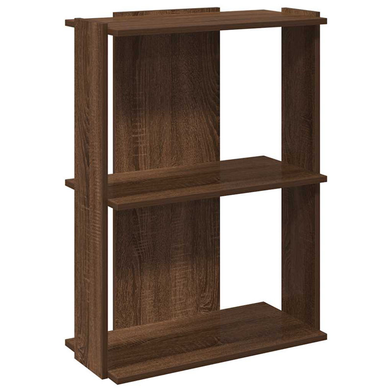 Petite bibliothèque rectangulaire en bois d'ingénierie vidaXL, Bois ancien, (3 tablettes) H 31,5 po x l 23,6 po x P 11,8 po