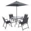 Ensemble de salle à manger d'extérieur pour 4 personnes, ensemble de table et chaises en métal avec parasol