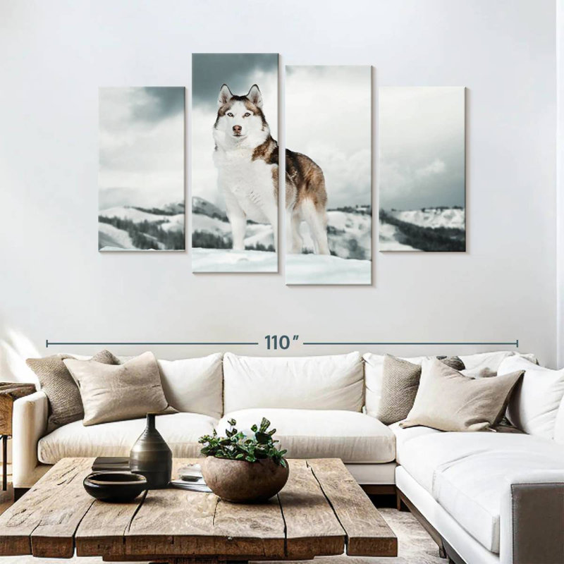 Husky sibérien majestueux Brampt, H 54 po x l 84 po