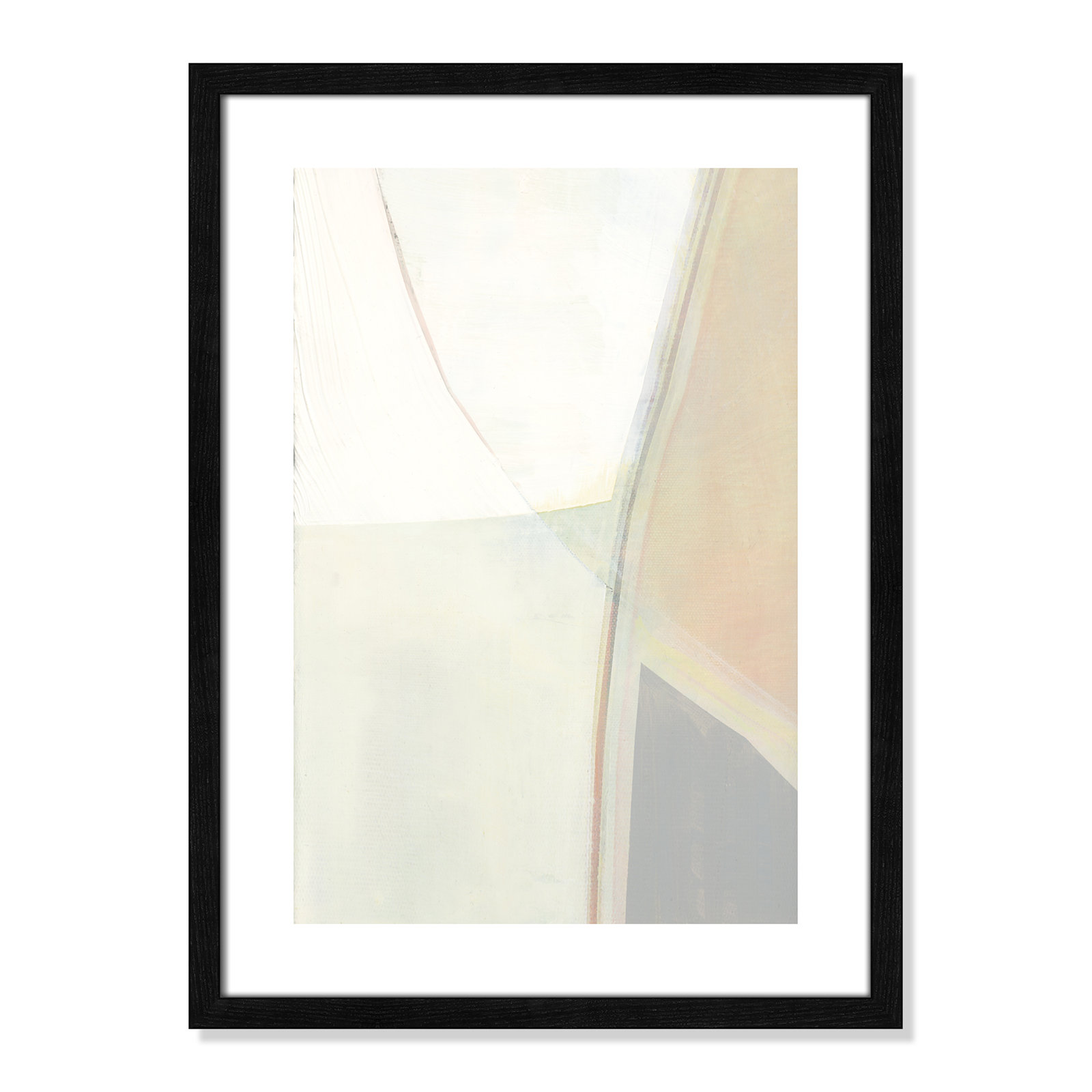 In Neutral II - Painting Print, 23" H x 17" W x 0.75" D, Black Wood Framed Paper