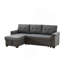 Canapé-lit modulaire réversible en lin gris foncé 84 po avec rangement Destiny