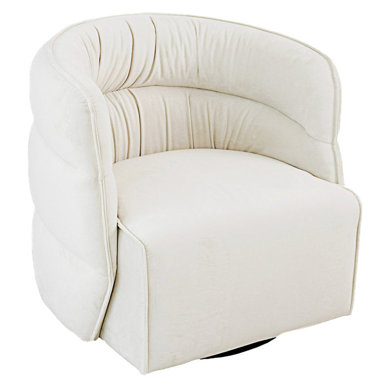 Chaise pivotante rembourrée, Crème, crème