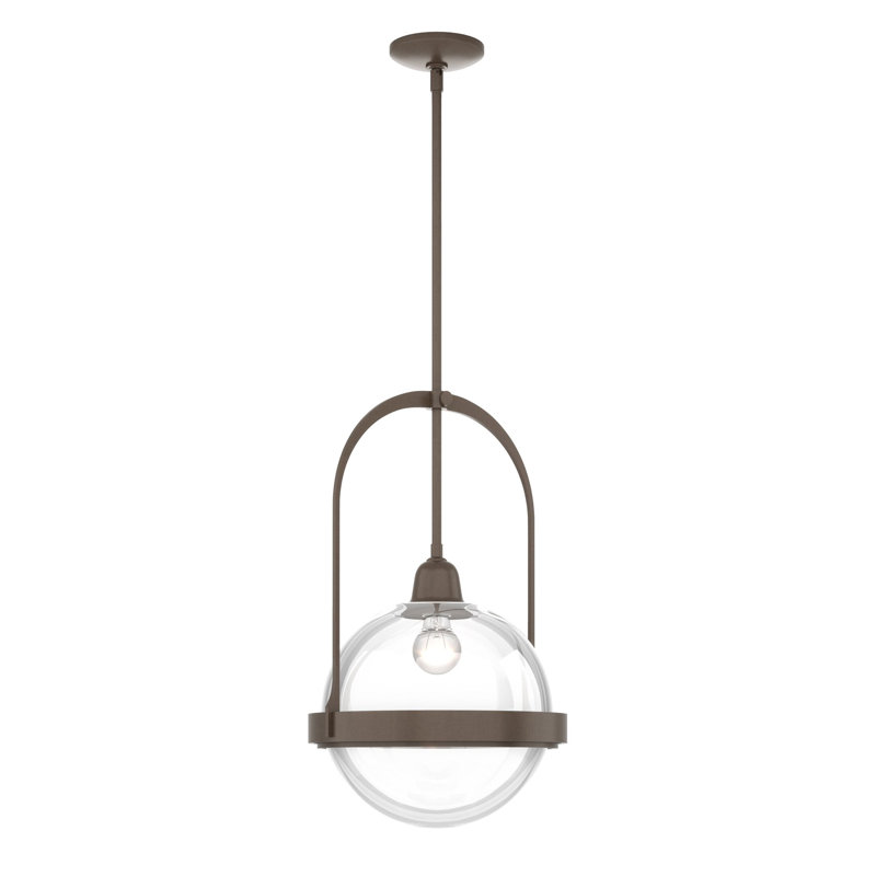 Atlas 1 - Light Single Globe Pendant, Bronze, Clear Glass