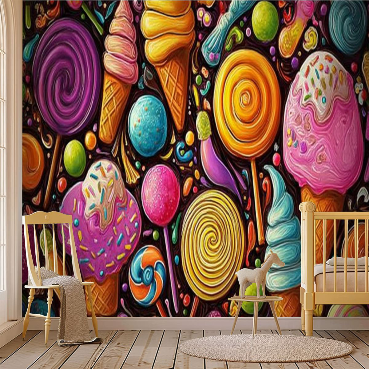 Latitude Run® Peel and Stick Wallpaper Wall Mural Cartoon Hand Drawn ...
