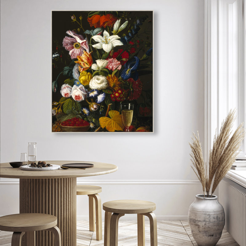Victorian Vase Canvas Floral & Botanical Print by Oliver Gal, Black Frame, 16 x 20, 46"H x 37"W, Silver Frame