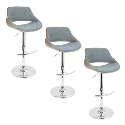 Palmona Adjustable Bar Stool with Rounded T Footrest (Set of 3)