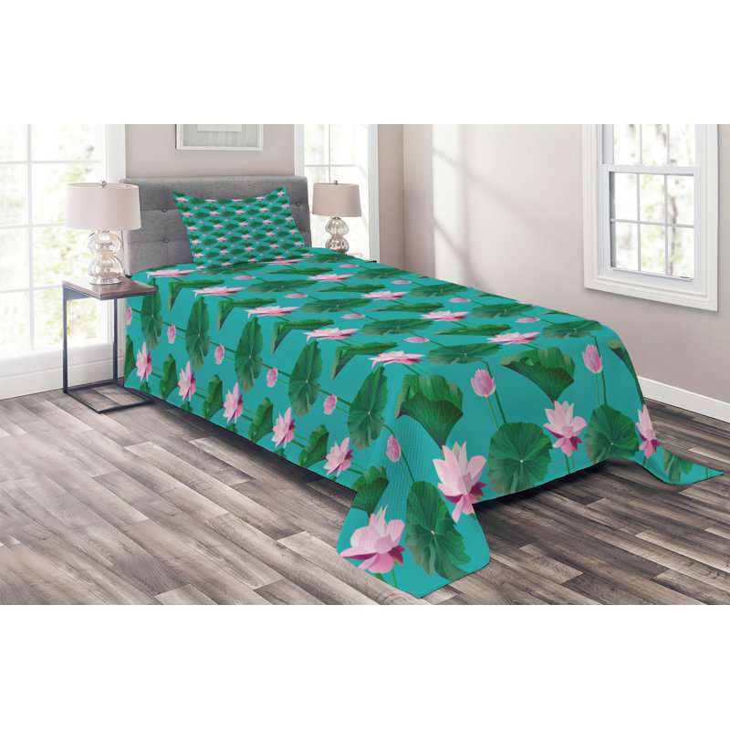 Eclectic Polyester Coverlet, Twin Bedspread + 1 Sham