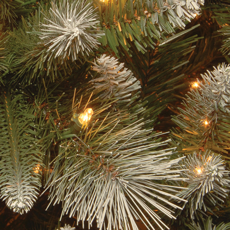The Holiday Aisle® 7.5 ft. Frosted Alaskan Pine Tree with Clear Lights