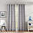 Offset Grid Grommet Light Filtering in Deep Blue Curtain Panel Pair (Set of 2)-75080815