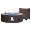 Table ronde pour foyer d'extérieur au propane en béton de 42 pouces avec couvercle de réservoir et pare-vent, brun-1991669921