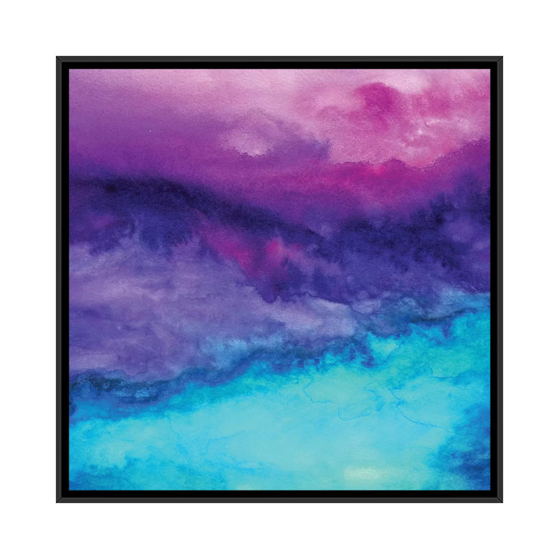 " The Sound " by Jacqueline Maldonado, 18" H x 18" W x 1.5" D, Black Floater Framed Canvas, No Mat