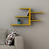 Yellow Floating Shelf/ Book Shelf/ Entryway Shelf/ Floating Console/  Nightstand/ Mesita De Noche/ Table De Nuit/ Bedroom Storage/ Interiors 