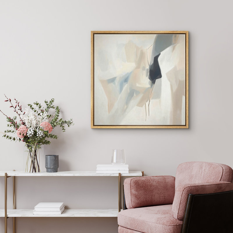 «Minimal Abstract», reproduction d'art sur toile encadrée - formes géométriques neutres et douces pour des intérieurs minimalistes modernes