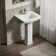 Archer® Vitreous China Rectangular Pedestal Bathroom Sink with Overflow