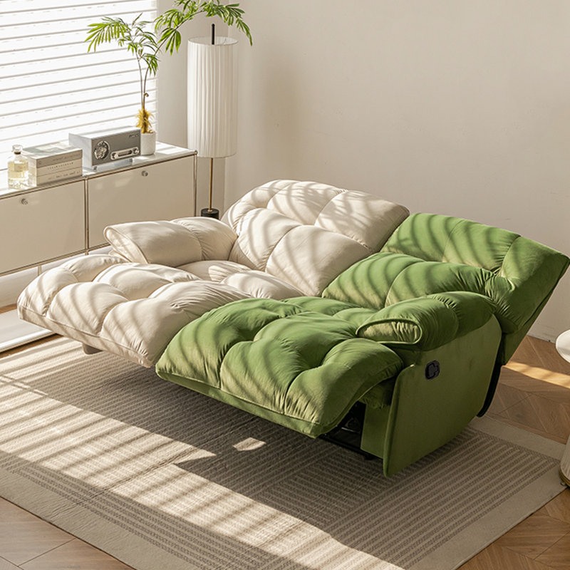 Fauteuil inclinable ergonomique spacieux à deux positions, Mélange de polyester vert / beige
