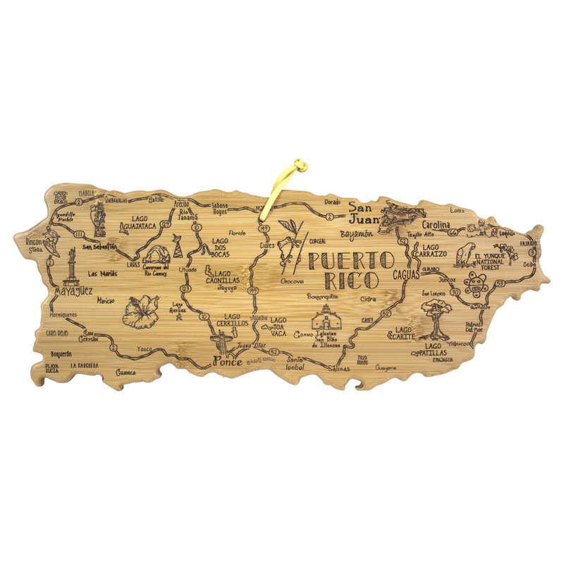 Totally Bamboo State Destination Series Bamboo Puerto Rico Cutting Board