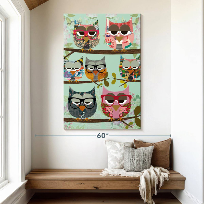 Brampt Owl Friends, 51" H x 34" W