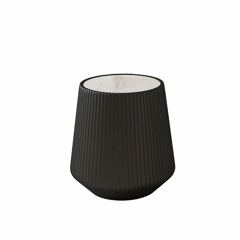 Table basse moderne en cuir fritté clair en forme de tasse en cuir pour meuble de salon (chaque plateau possède un motif gris unique)