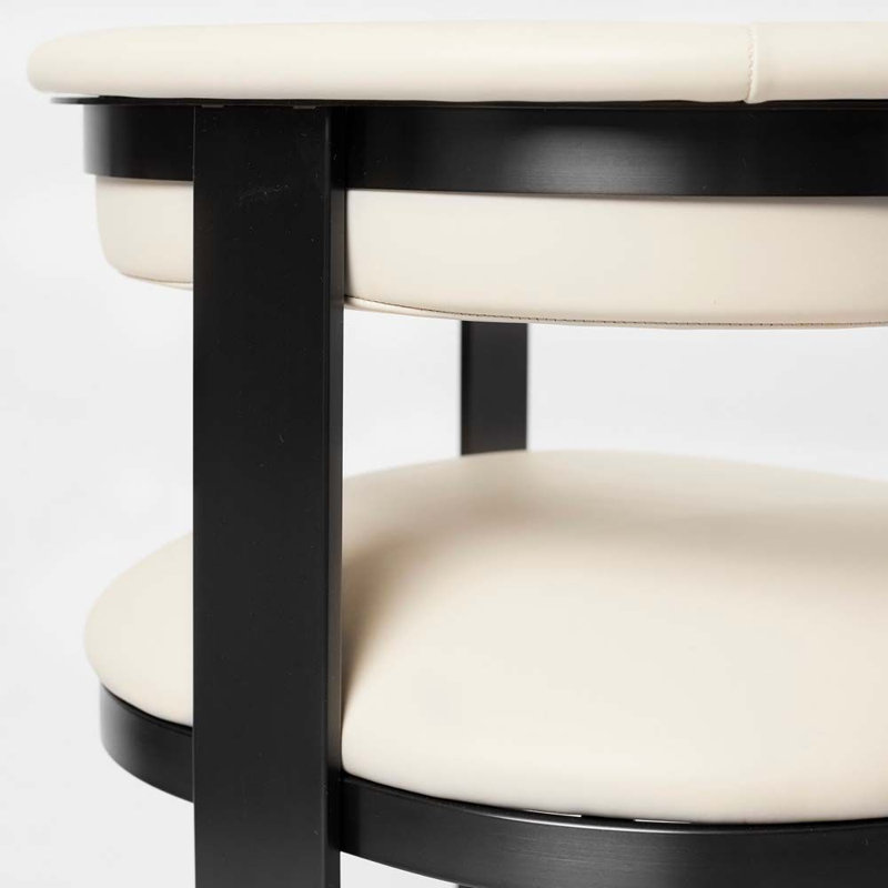 Tabouret de comptoir Darcy II,  Noir mat / crème chamois, Tabouret de comptoir (siège d'une hauteur de 27 p