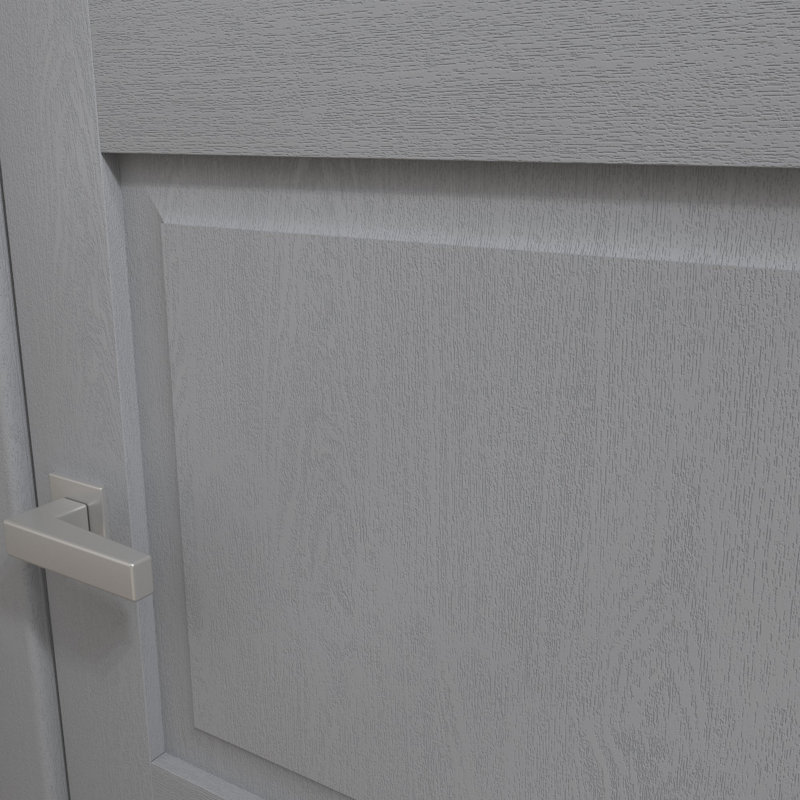 Porte de grange double moderne | Ego 5010 | Ensemble de rail | Portes intérieures solides, Chêne gris peint, 64 po x 84 po