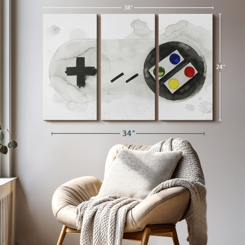 «Gamer II» sur toile, H 24 po x l 38 po x P 1,25 po