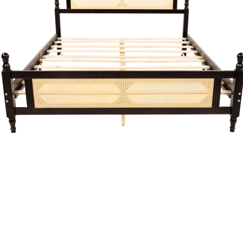 Queen-Size Bed With Headboard And , Solid Pine Wood, Robust Construction Queen In , Stable