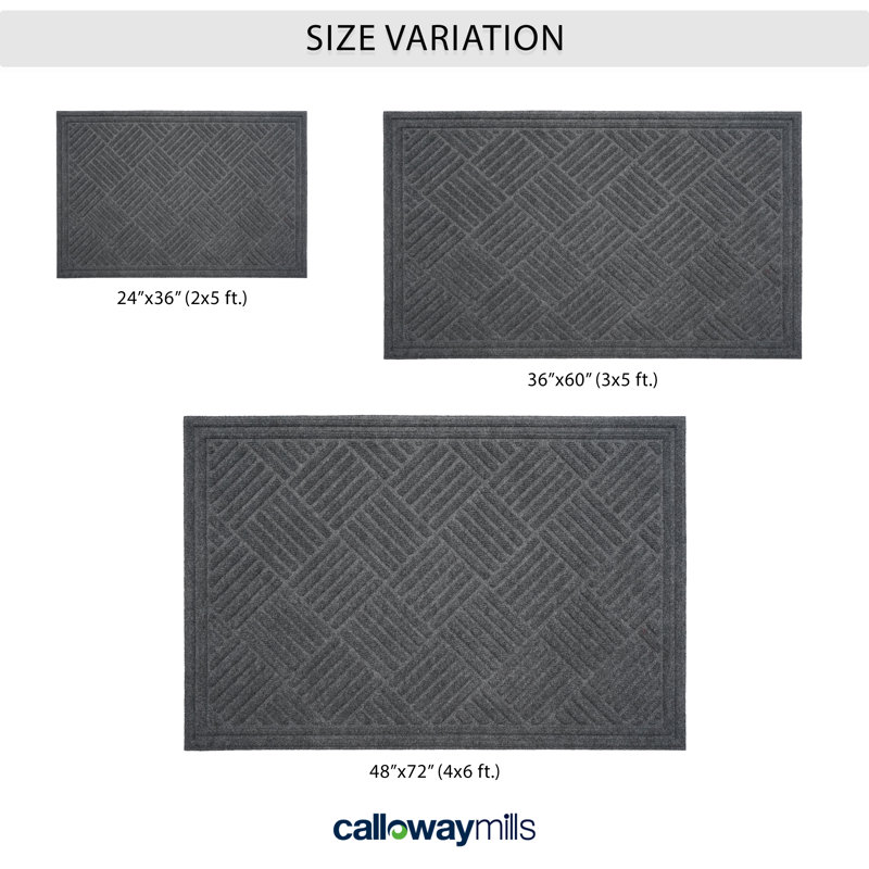 Chess Ribbed Mat 4" x 6", Gray, 48" W x 72" L