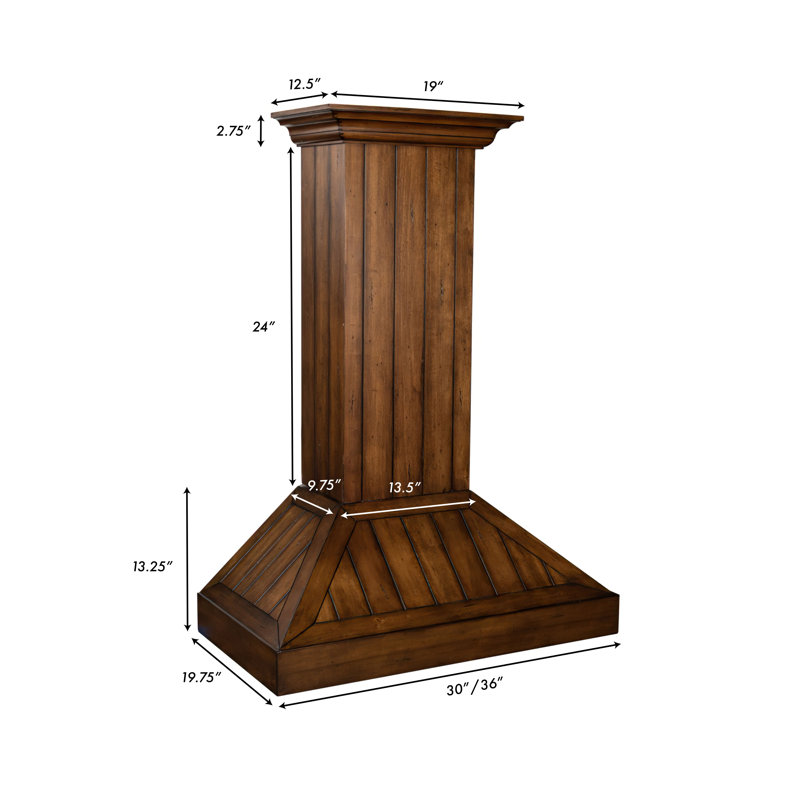 ZLINE Range Hood Chimney Extension for 12 ft. Ceilings, Rustic Light