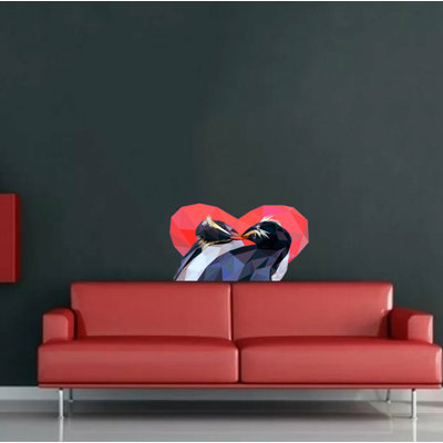 Décalcomanie murale pingouin polygonale