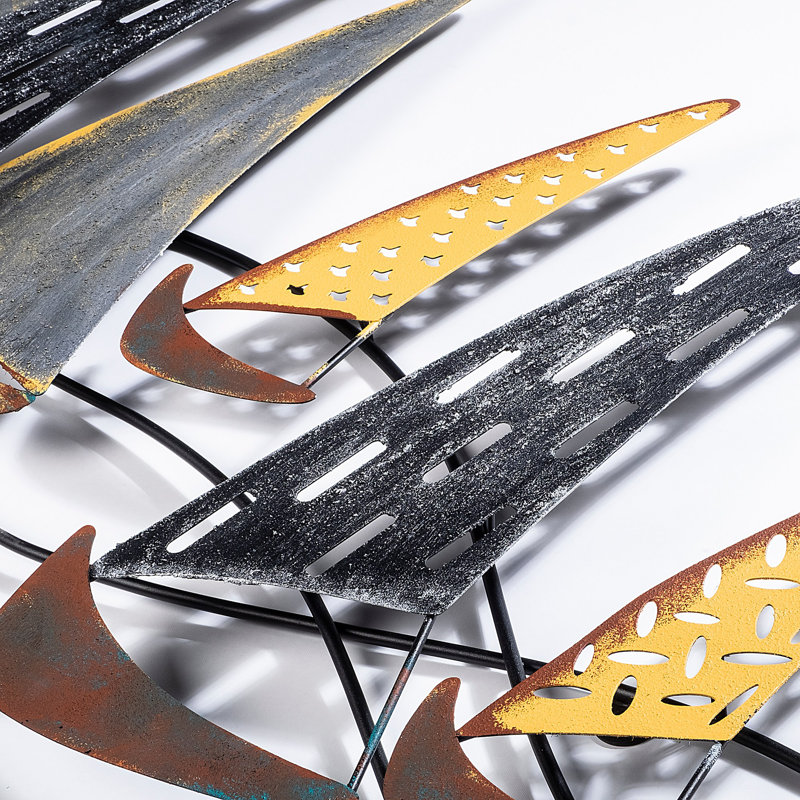 Coastal Wall Decor on Metal, Black/Yellow