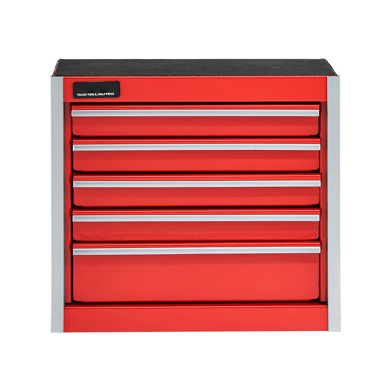 Boîte à outils rouge 8,6 pouces, 5 tiroirs pour petits outils et bijoux, glissière de tiroir lisse, organisateur de rayures avec tiroirs, rangement de fournitures d'artisanat de bijoux, catégorisation multicouche, ouverture