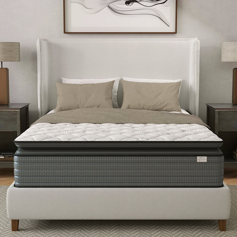 Matelas à plateau-coussin hybride de 14 pouces, certifié Certipur-US, Lit simple