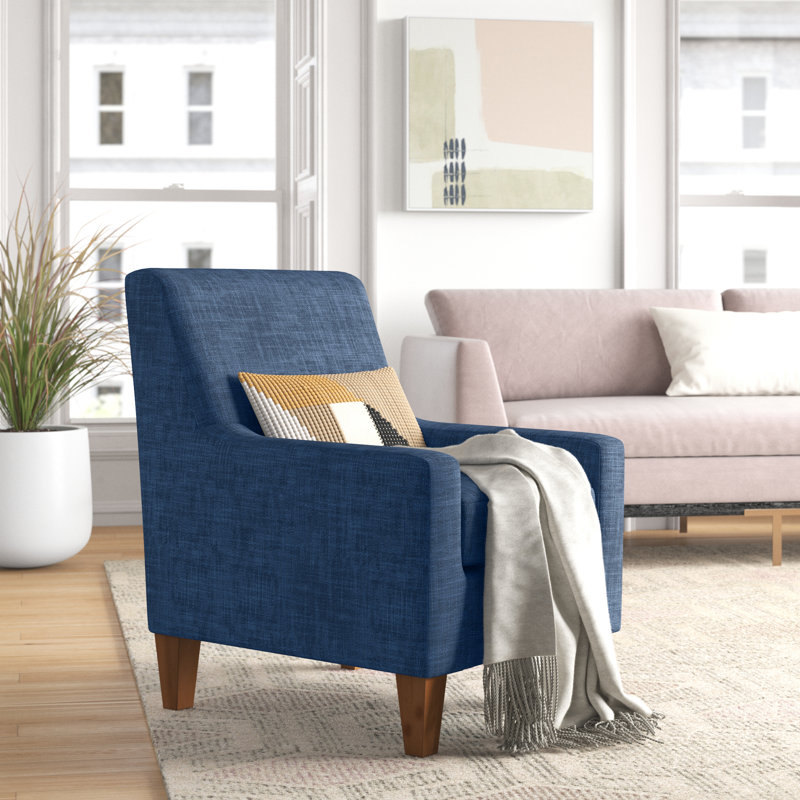 25" W Armchair, Jitterbug Navy Performance Basketweave
