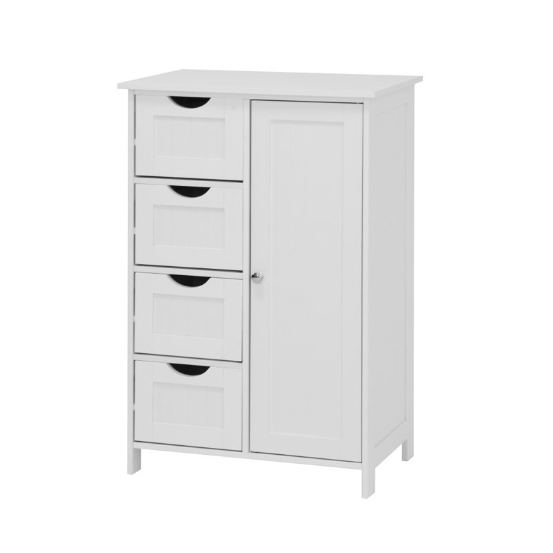 Armoire de rangement pour salle de bain, armoire de plancher avec tablette réglable et tiroirs