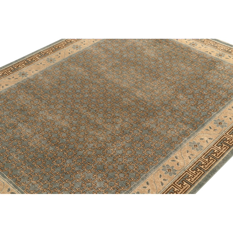 Distressed Homage Hand Knotted Wool Floral Area Rug, Runner 3' x 8'