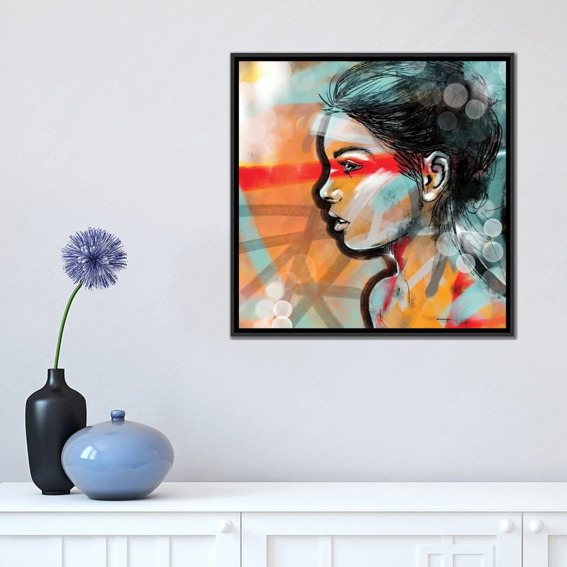 « nouvelle-piquement », reproduction sur toile, H 18 po x l 18 po x P 1,5 po, Toile avec cadre noir, Pas de tapis