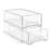 Sorbus Clear Stackable Storage Drawers – 2-Pack Plastic Organizer Bins with Handles  – Large, Medium, Small