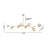 Transitional 8-Light Gold Metal Chandelier With Amber Glass Shades