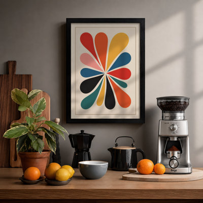Geometric Petals Mid-Century - Framed Print