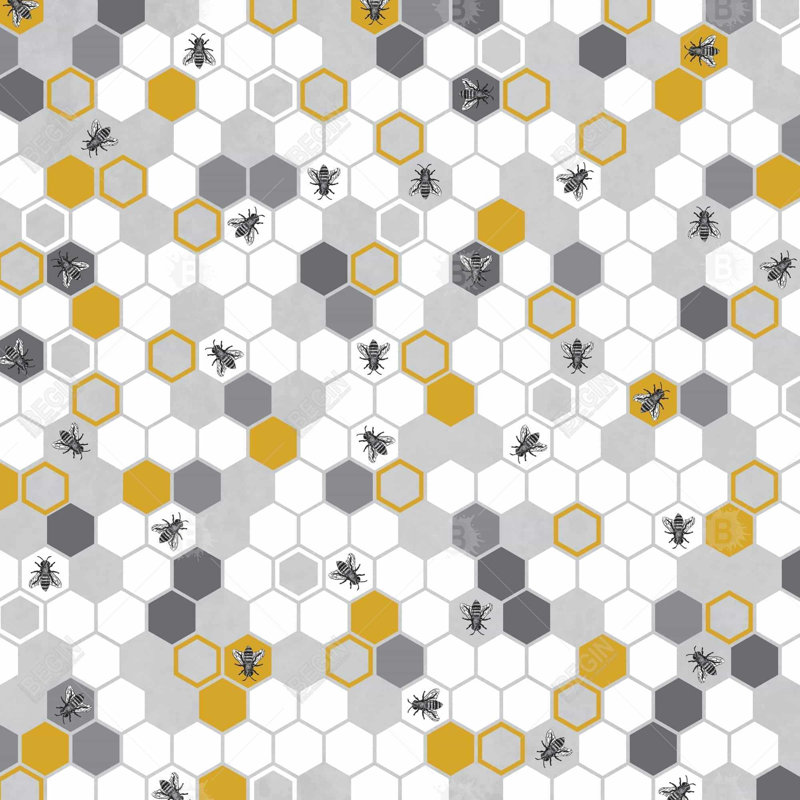 Beehive pattern - 20"x20" Throw pillow - Poly twill - Print on demand, 20" x 20"