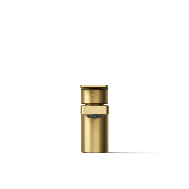 Parallel Single Hole Bathroom Faucet, Vibrant Brushed Moderne Brass